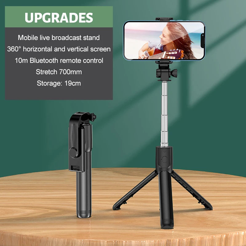 Bluetooth Cell Phone Selfie Stick Tripod Wireless Remote multifunctional Extendable Portable Phone Stand Live Streaming Video