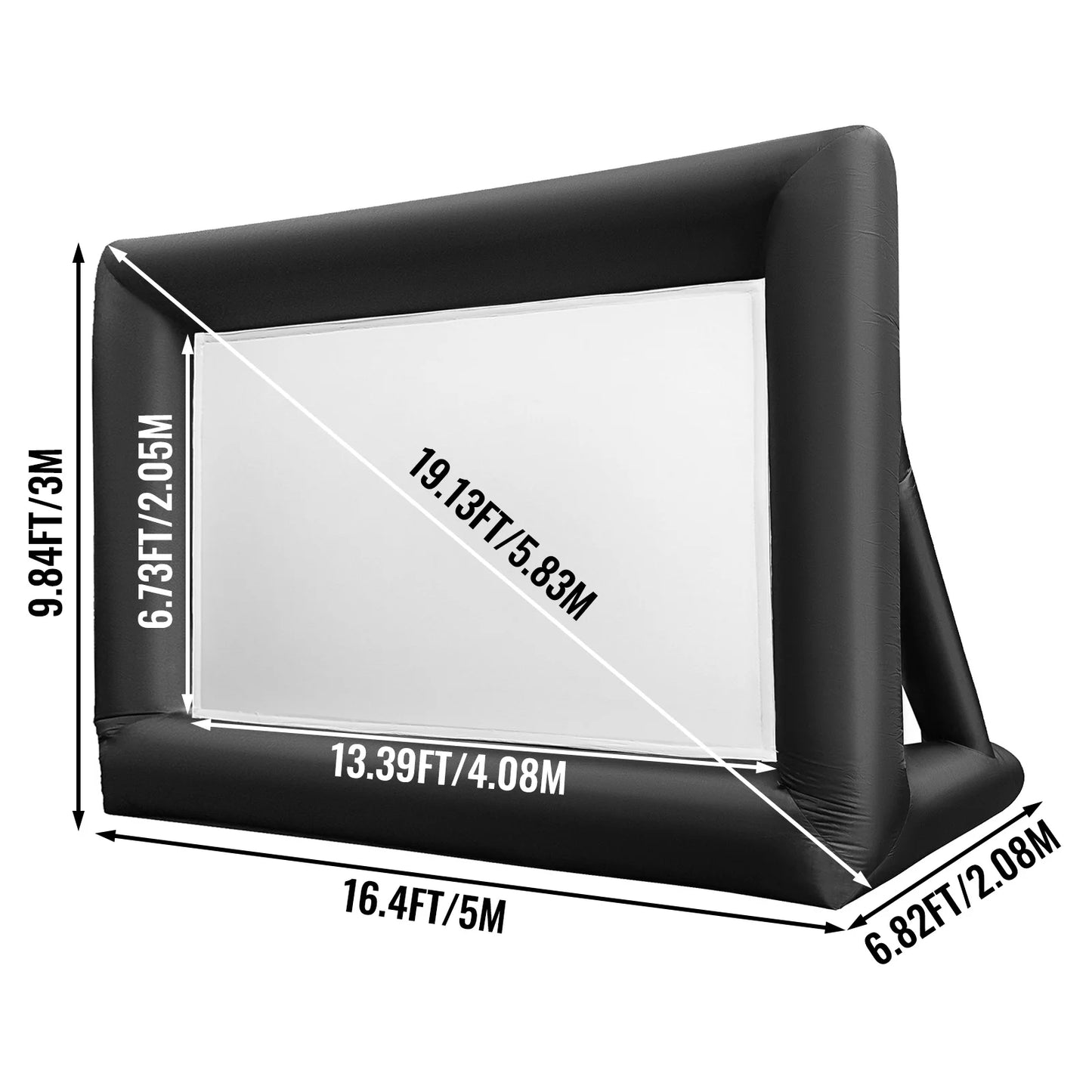 VEVOR 5Mx3M Inflatable Movie Projector Screen Oxford Fabric Material Large Display Area Home Cinema for Camping Parties Outdoor