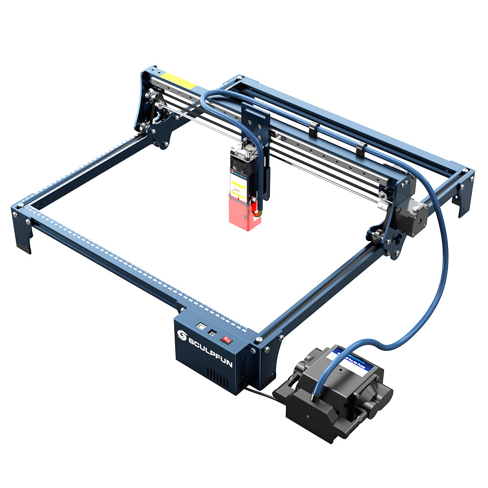 SCULPFUN S30 5W Laser Engraver Cutter, Automatic Air-assist, 0.06*0.06mm Laser Focus, 32-bit Motherboard, Replaceable Lens, Engraving Size 410*400mm, Expandable to 935*905mm