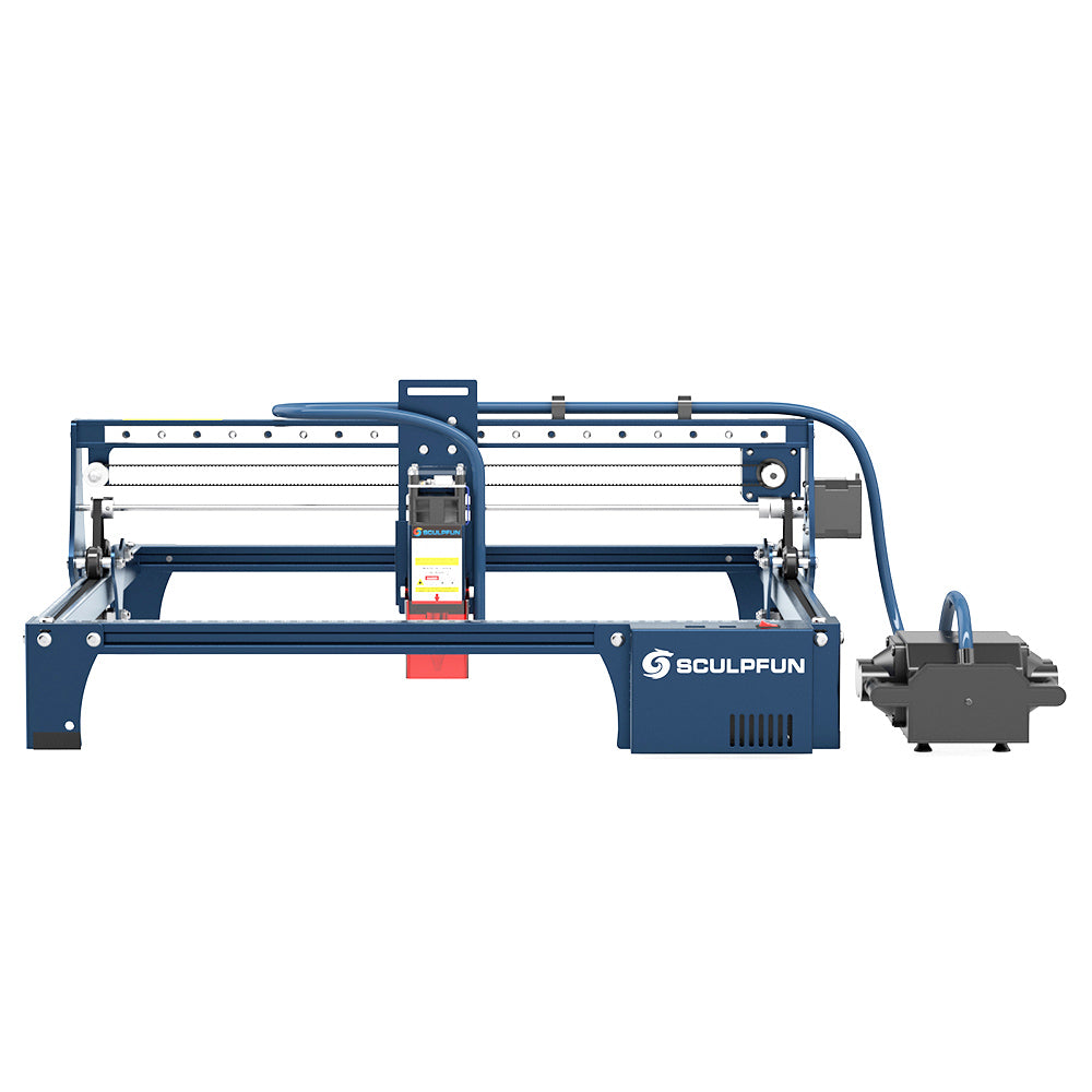 SCULPFUN S30 5W Laser Engraver Cutter, Automatic Air-assist, 0.06*0.06mm Laser Focus, 32-bit Motherboard, Replaceable Lens, Engraving Size 410*400mm, Expandable to 935*905mm