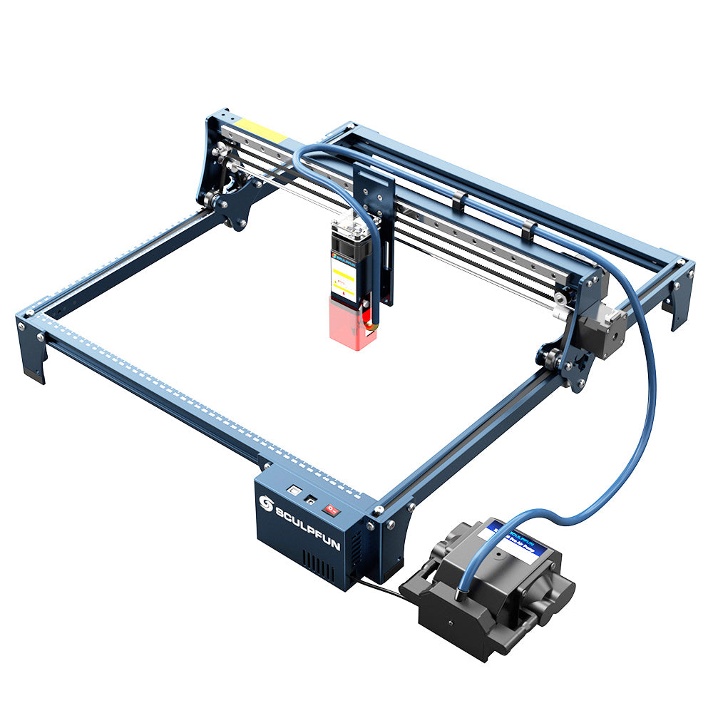 SCULPFUN S30 Pro 10W Laser Engraver Cutter, Automatic Air-assist, 0.06*0.08mm Laser Focus, 32-bit Motherboard, Replaceable Lens, Engraving Size 410*400mm, Expandable to 935*905mm