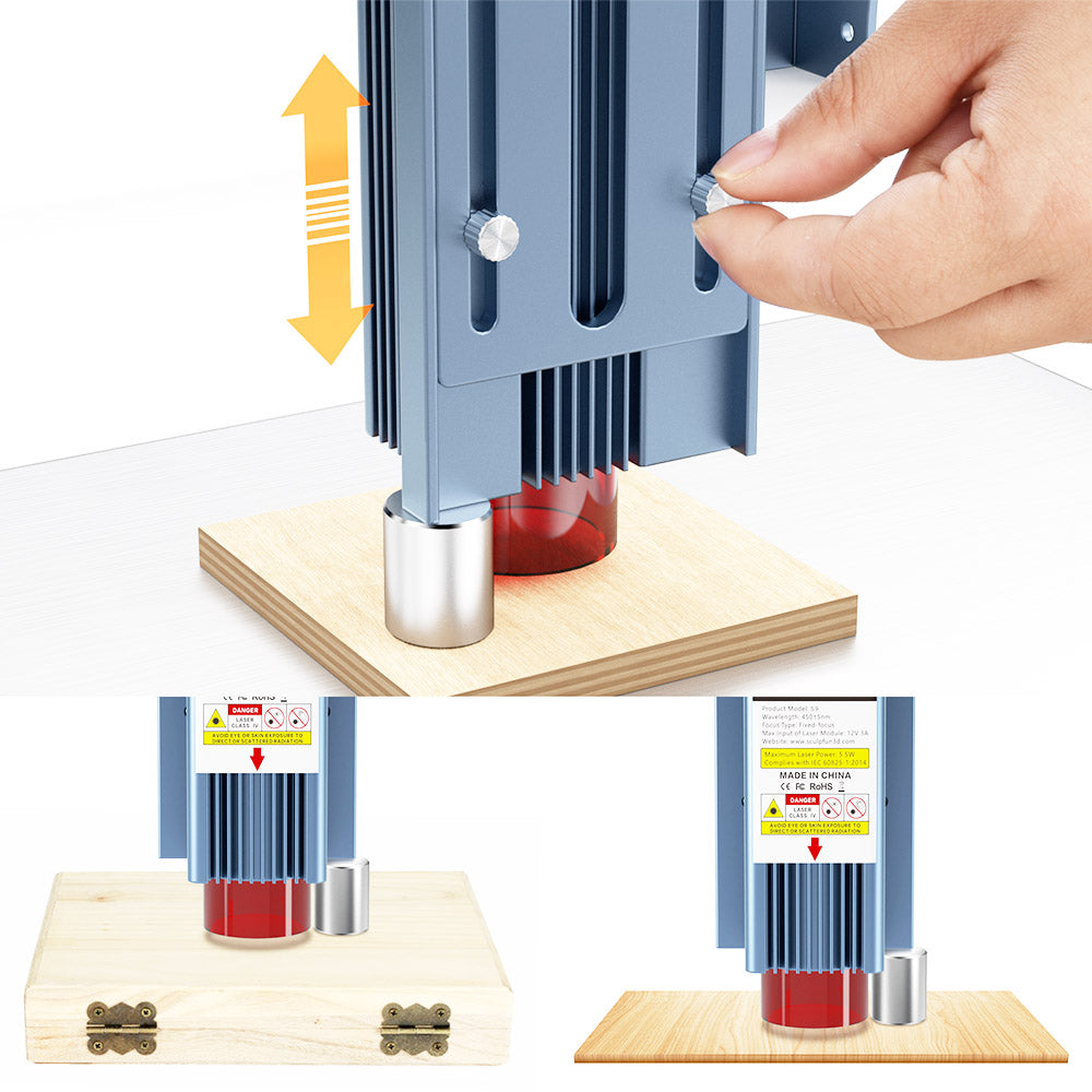 SCULPFUN S9 5.5W Laser Engraver, 0.06mm Ultra-Fine Compressed Spot, Diode Laser, 0.08mm High Precision, Cut 15mm Thick Wood 10mm Acrylic, Fixed Focus, Engraving Area 410*420mm