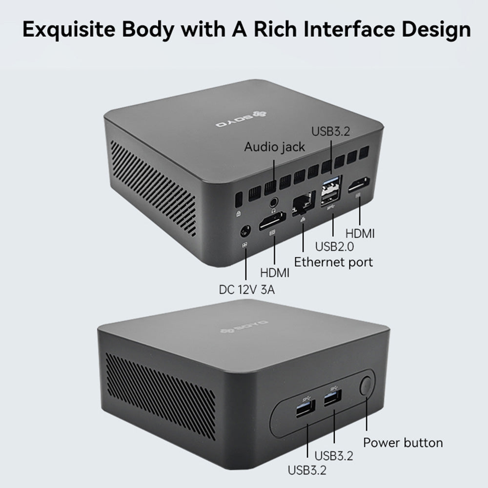SOYO M2 Plus2 Mini PC, Intel 12th Gen Alder Lake N100 CPU up to 3.4GHz, 16GB DDR4 512GB SATA M.2 2280 SSD, 4K@60Hz Dual Displays, HDMI, WiFi 5 & Bluetooth 5.0 Mini Computer for Business, Education and Office