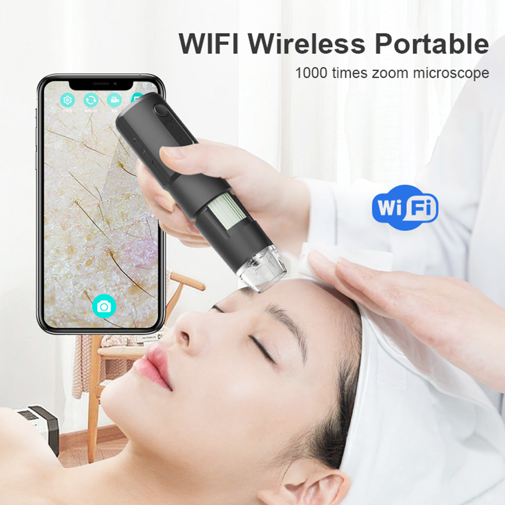 SUNUO 314 Smart WiFi Microscope, 0.3MP Pixel, 360 Degree Rotation Base, 1000X Zoom, 8 LED Lights