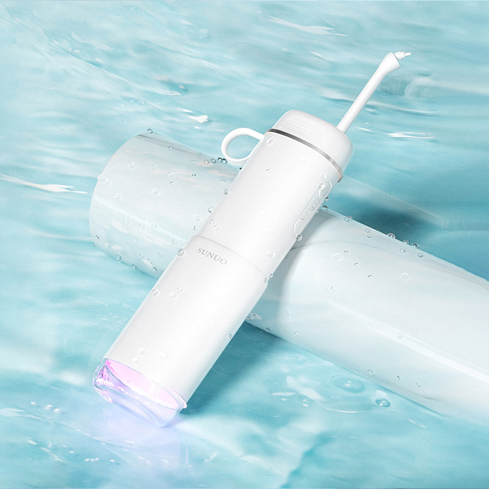 SUNUO C3 PRO Smart Visual Oral Irrigator Dental Washer with UV Sterilization, 5MP HD Camera, WiFi Connection, IPX7 Waterproof - White