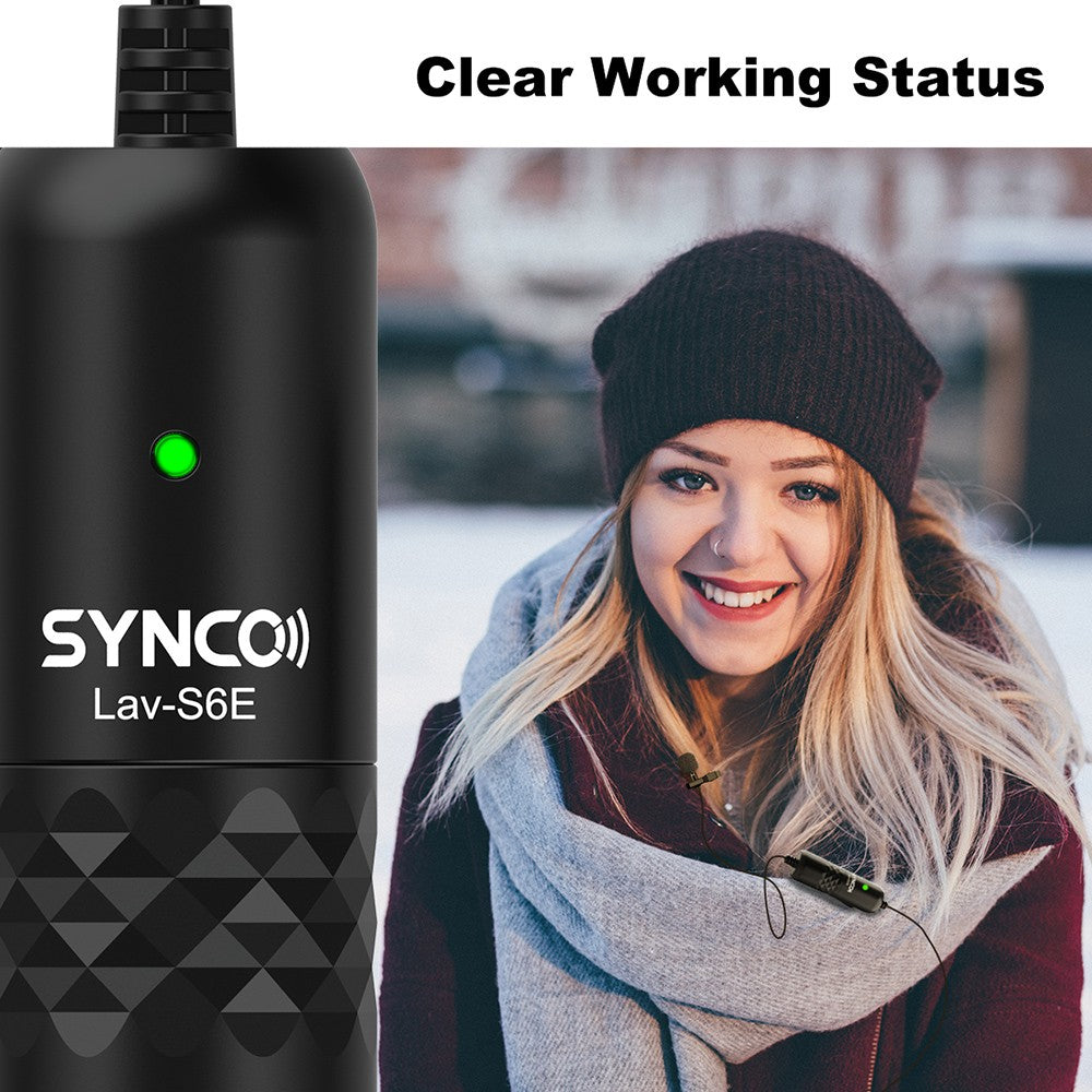 SYNCO S6E Omnidirectional Recording Lavalier Microphone, Auto-Pairing, Omnidirectional Pickup Pattern