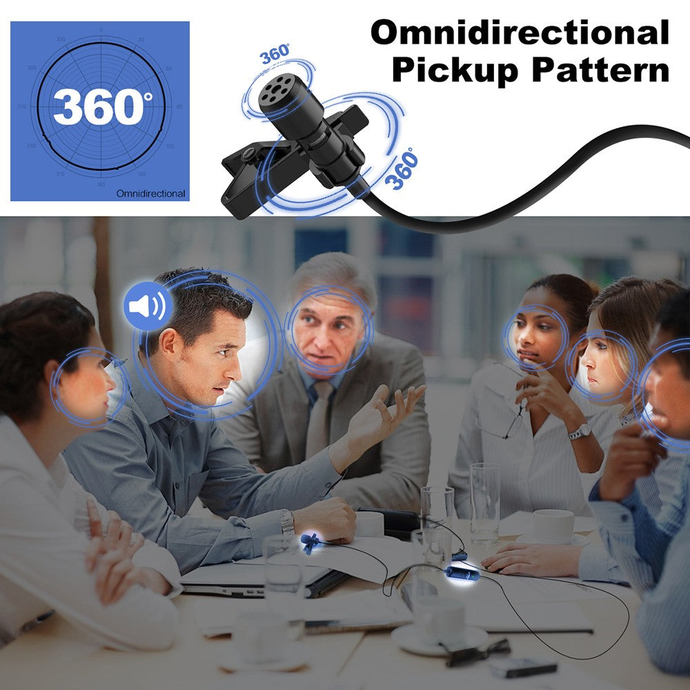 SYNCO S6E Omnidirectional Recording Lavalier Microphone, Auto-Pairing, Omnidirectional Pickup Pattern