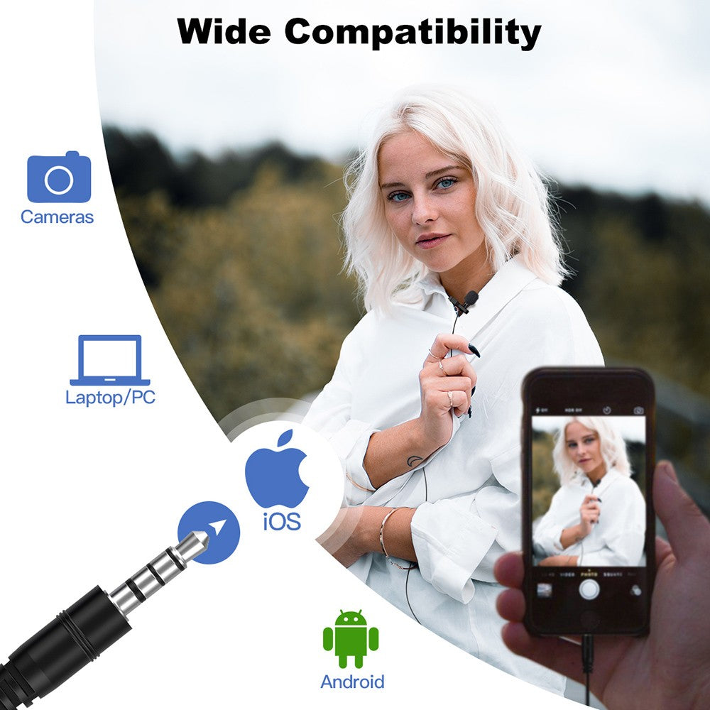 SYNCO S6E Omnidirectional Recording Lavalier Microphone, Auto-Pairing, Omnidirectional Pickup Pattern