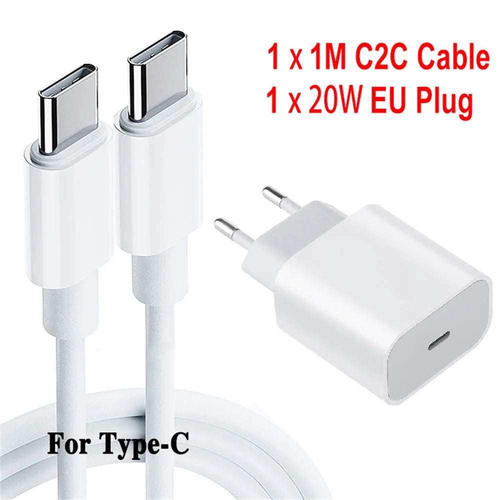 Cargador PD de 20 W, carga rápida, USB C, adaptador de corriente para iPhone 15, 14, 13, Pro Max, Mini, X, XS, tipo C