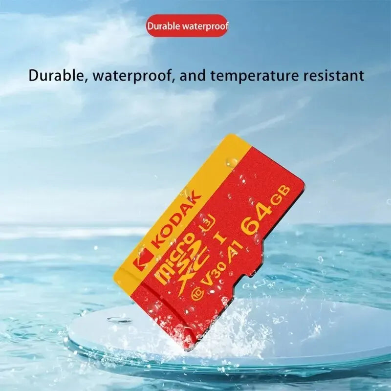 Tarjeta de memoria MicroSD KODAK roja Clase 10 de 32 GB, 64 GB, 128 GB y 256 GB, U3 4K de alta velocidad, tarjetas TF para teléfono.