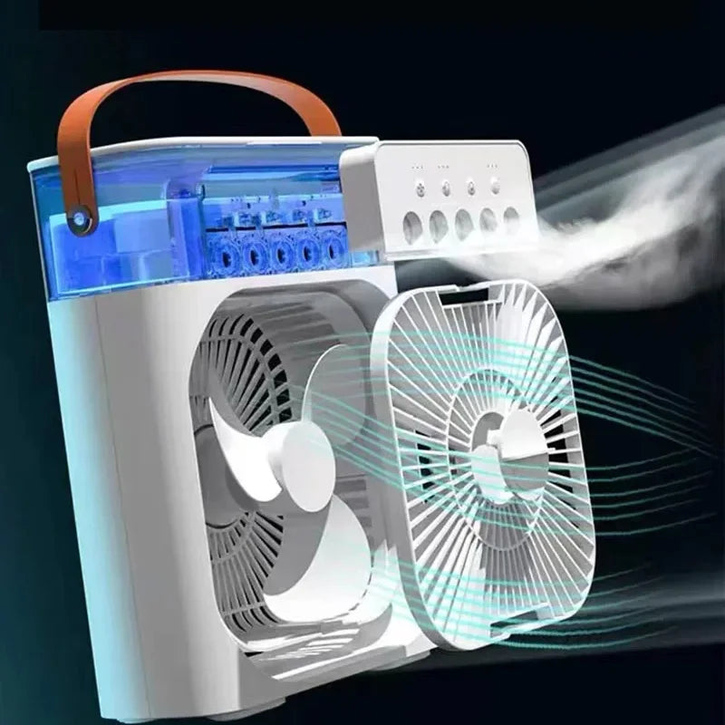 Ventilador portátil 3 en 1, aire acondicionado, pequeño enfriador de aire para el hogar, luces LED nocturnas, humidificador, ajuste de aire, ventiladores para el hogar, envío directo