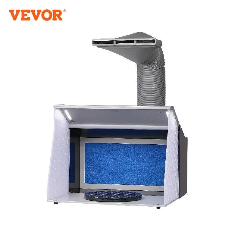 Cabina de pintura con aerógrafo VEVOR, kit portátil para aficionados con 4 luces LED y potentes extractores dobles.