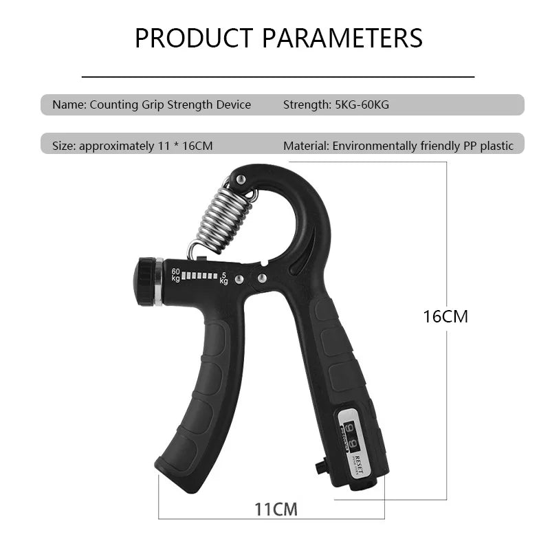 Entrenador de fuerza de agarre, fortalecedor de antebrazo, exprimidor de mano, resistencia ajustable, fortalecedor de agarre de mano para desarrollo muscular