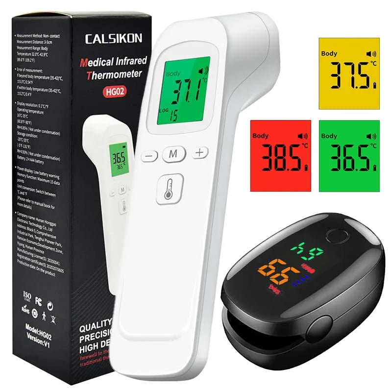 Non-contact Laser Body Temperature Ear Thermometer Oximeter Infrared Fever Thermometer Medical Household Digital Infant Adult