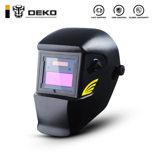 Máscara/casco/lente de soldadura eléctrica DEKO Basal Black con oscurecimiento solar automático para MIG MMA, para máquina de soldar o cortadora de plasma