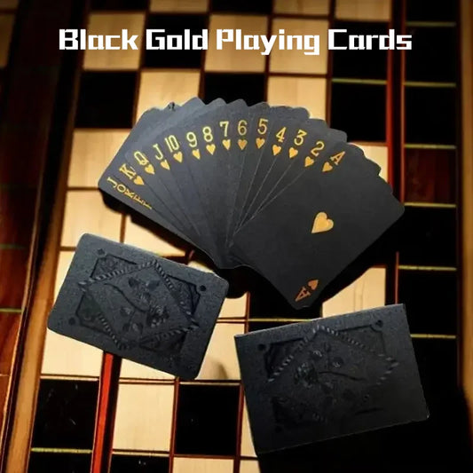 Juego de cartas de juego de color negro y dorado, resistente al agua, para póker, mágico, paquete Dmagic, juego de mesa, colección de regalo