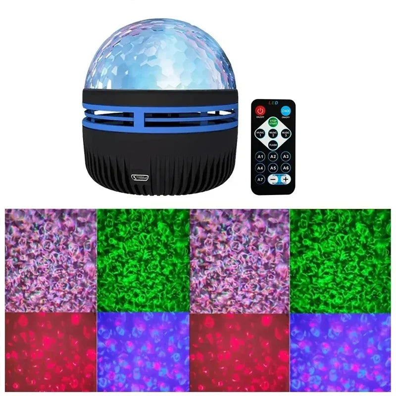 GGbingo Night Light Ripple Projection Rechargeable Remote Control Mini Night Light For LivingRoom Bedroom Decoration