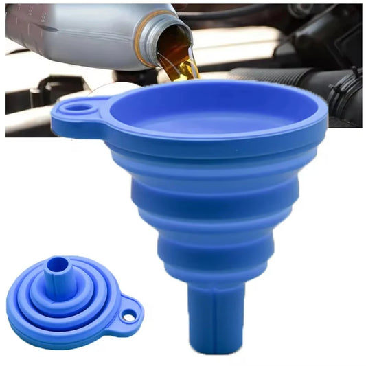 Embudo universal de silicona para motor de coche, para líquido lavaparabrisas, plegable, portátil, para cambio de aceite y gasolina