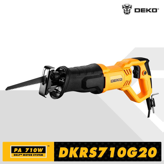DEKO NUEVA DKRS710G20 Sierra eléctrica de 710 W, sierra alternativa con hojas de sierra, sierra de calar, motosierra, herramientas para madera, herramientas eléctricas de bricolaje