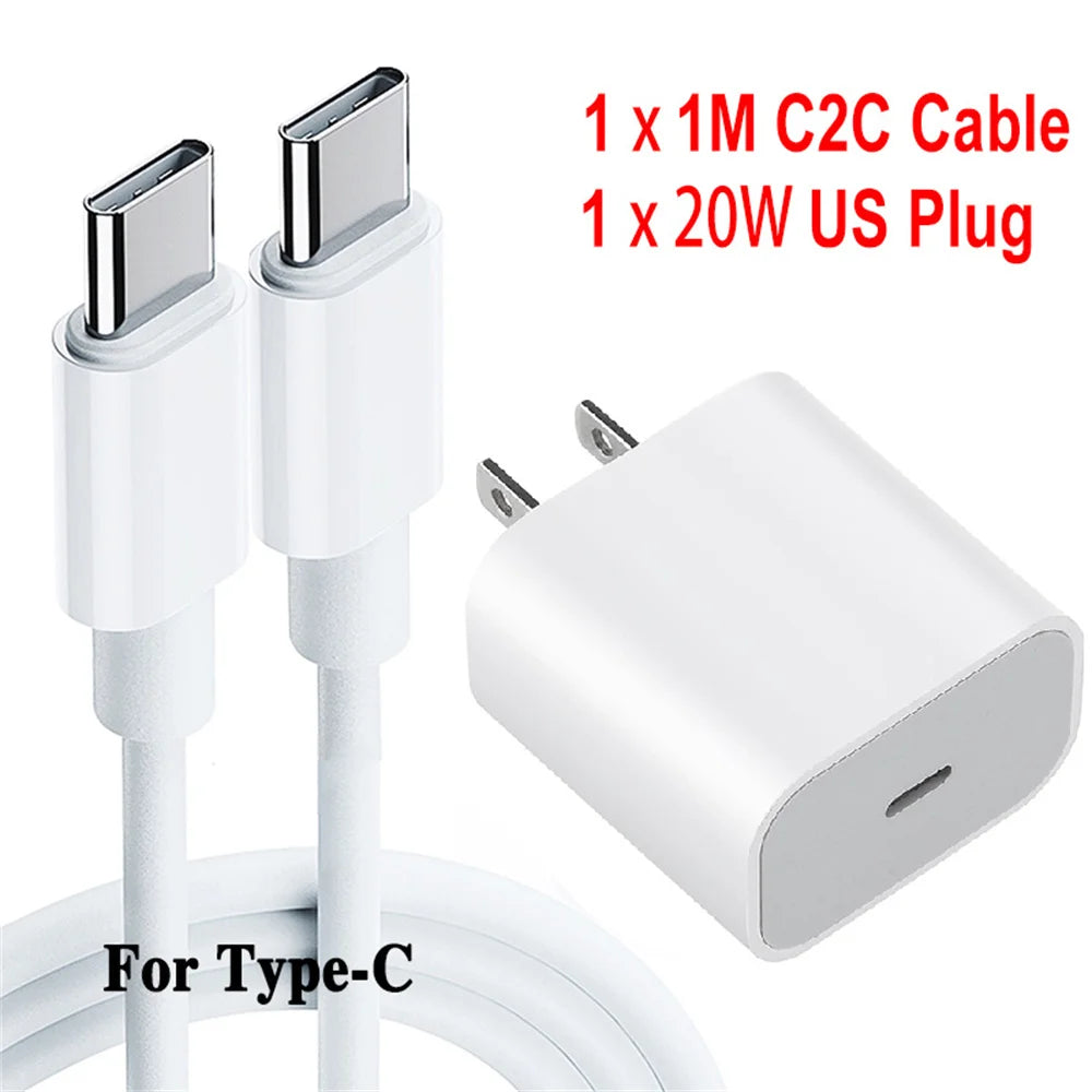 Cargador PD de 20 W, carga rápida, USB C, adaptador de corriente para iPhone 15, 14, 13, Pro Max, Mini, X, XS, tipo C