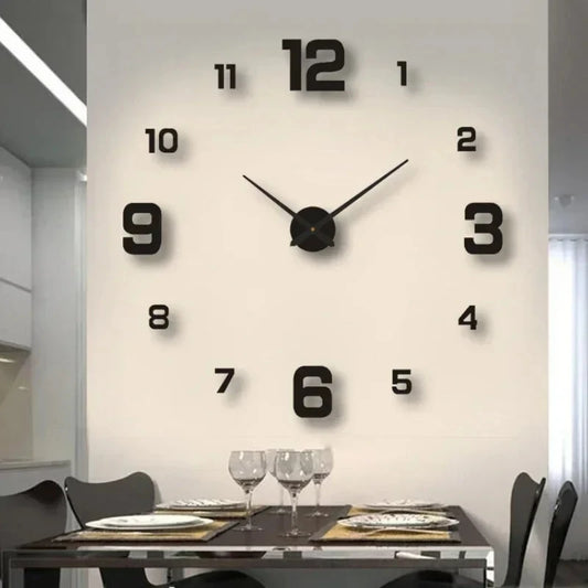 Reloj de pared creativo sin marco DlY, calcomanía de pared, reloj silencioso para el hogar, decoración de pared para sala de estar y oficina
