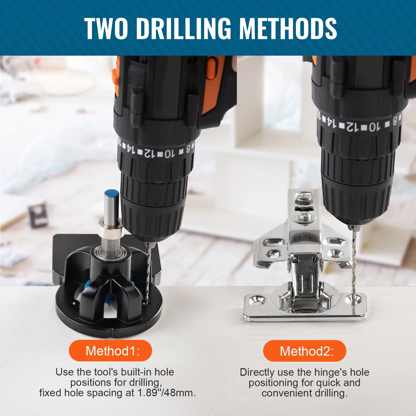 VEVOR 35 mm Concealed Door Hinge Jig Aluminum Alloy Cabinet Hinge Jig Accurate Locking Dual Clamp Fixation Hinge Drill Jig