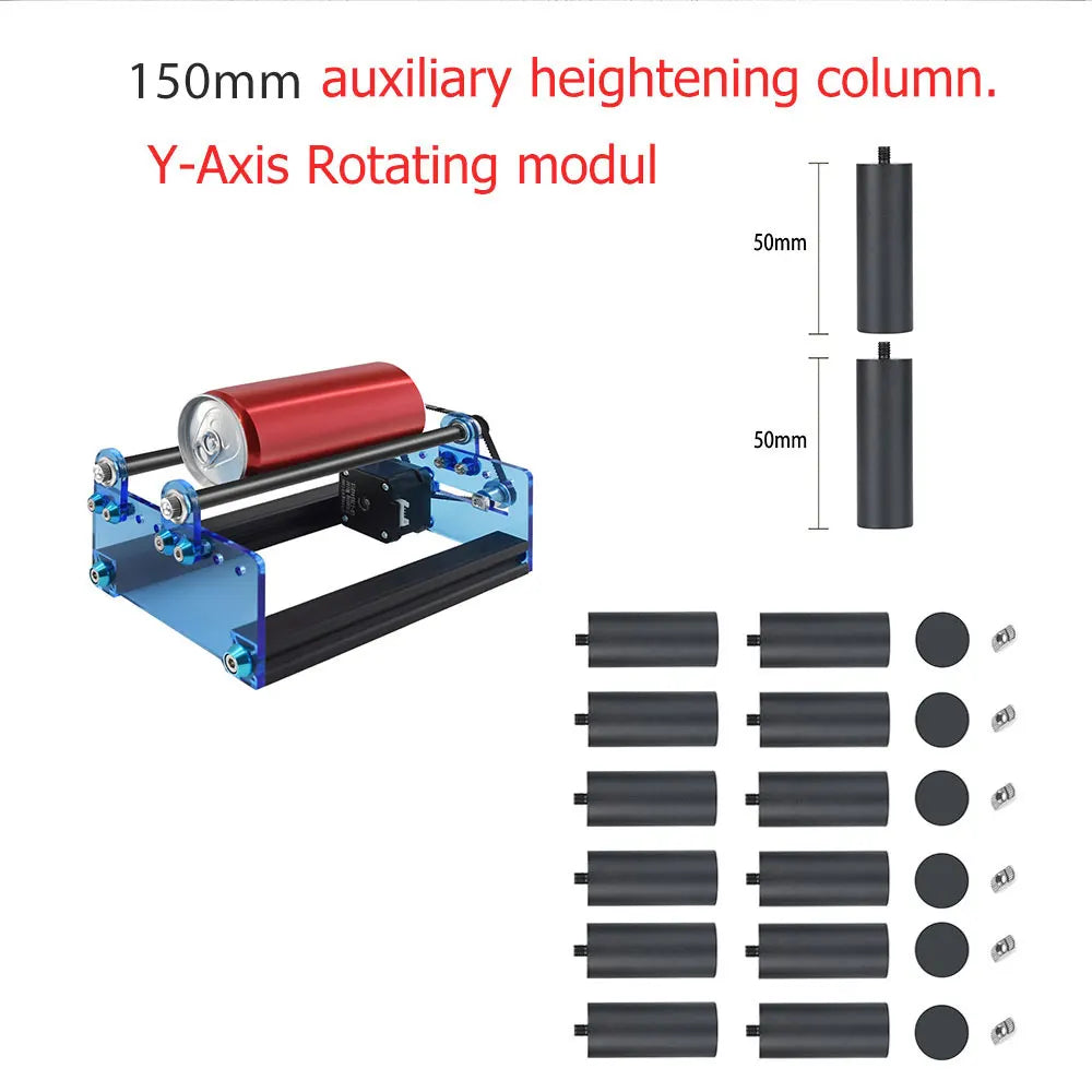 TWOTREES Universal Laser Engraver Rotary Roller Y-Axis Laser Rotary Shaft 360 Degree Rotating For Engraving Cylindrical Objects