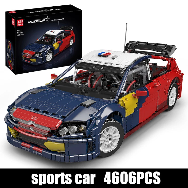 Mould King 13187 Technical Car Building Block The C4 Sport Racing Car Model Toys Assembly Car Brick Set Kids Christmas Gift