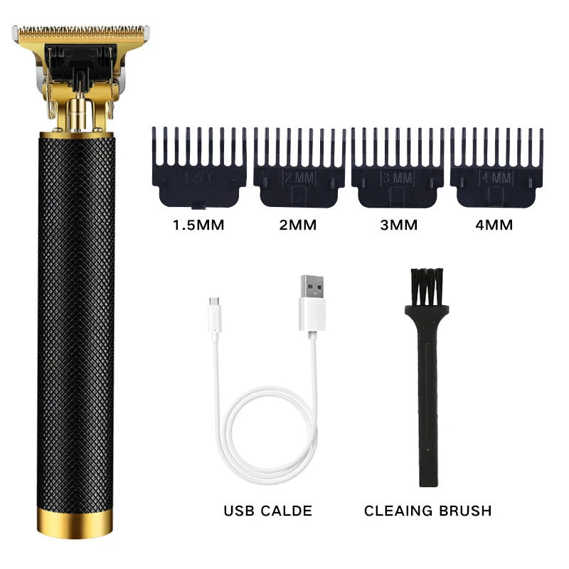 Cortadora de pelo eléctrica profesional inalámbrica por USB, recortadora de barba profesional, kit de corte de pelo, máquina cortadora de pelo