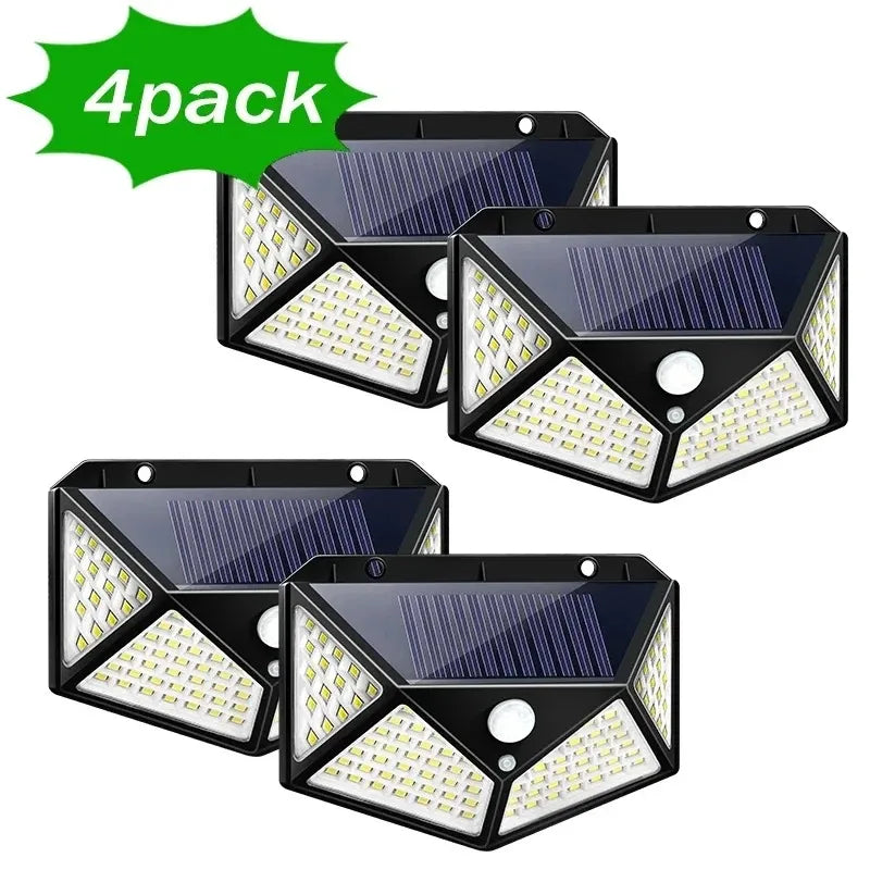 6Pcaks 100 LED Reflectors Solar Lamp Motion Sensor Outdoor Garden Decoration Solar Led Sensor Lighting Waterproof Spotlight