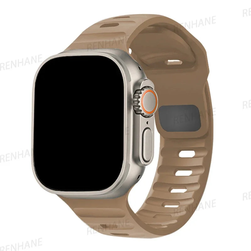 Silicone Band for Apple Watch 49mm 45mm 44mm 41mm 40mm 42mm 38mm Sports Bracelet Correa IWatch Ultra Series 9 8 7 6 5 3 SE Strap