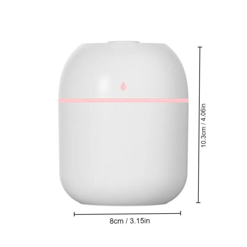 Humidificador portátil de gotas de agua, blanco, USB, de escritorio, atomizador de aire para interiores, silencioso, de gran tamaño.