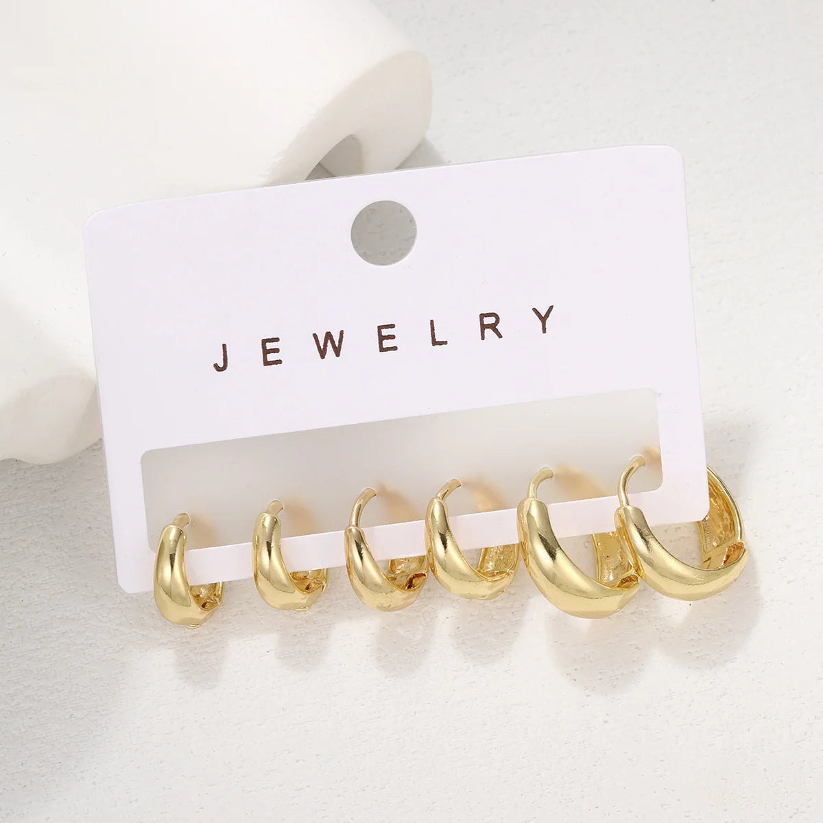 3Pcs New Minimalist Copper Metal Hoop Earrings for Women Simple Circle Men's Small Earrings Punk Unisex Rock Piercing Jewelry