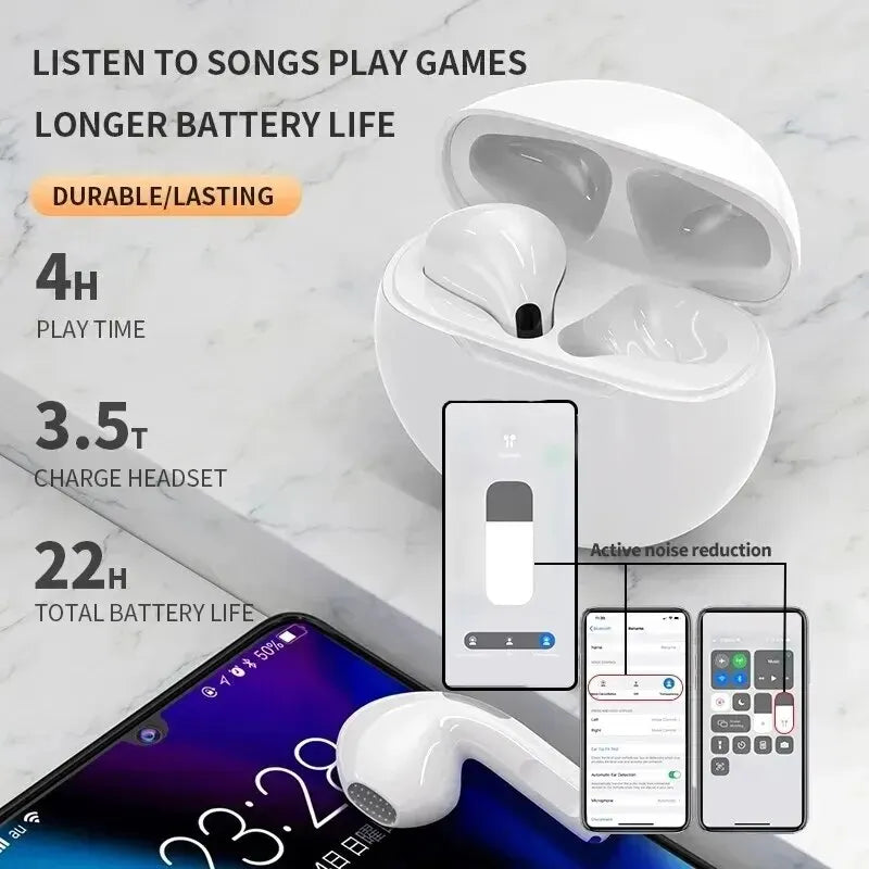 Auriculares inalámbricos Air Pro 6 TWS originales, Bluetooth, con micrófono, intrauditivos, deportivos, para Xiaomi