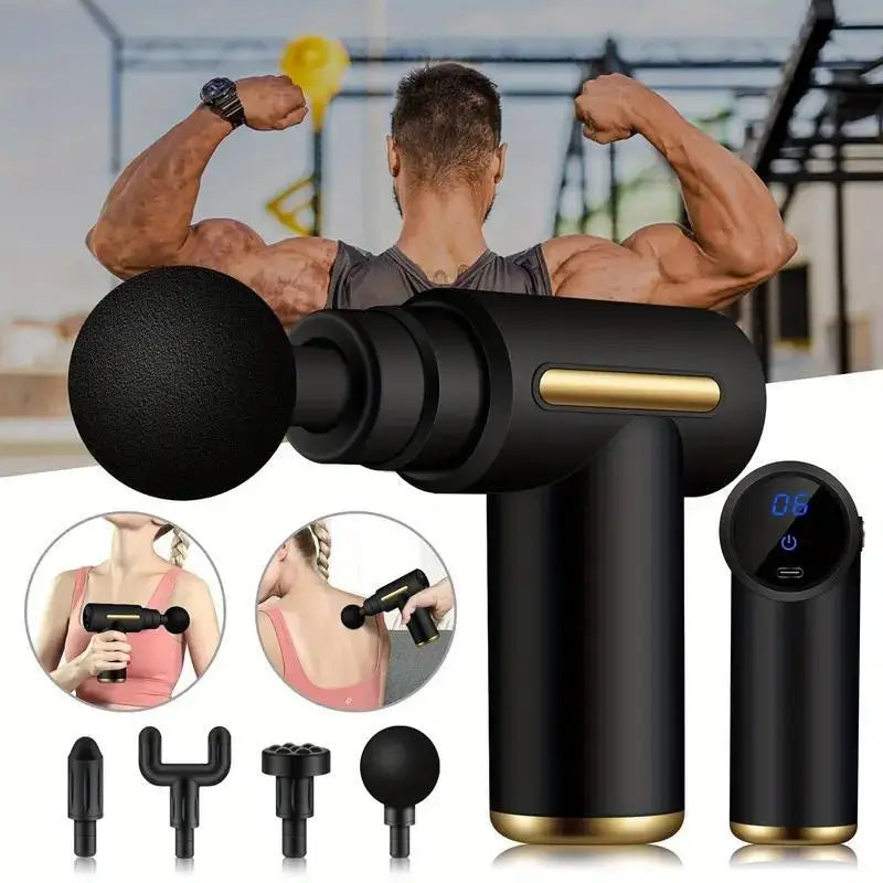 Masajeador de relajación muscular con pistola de fascia, masajeador de vibración eléctrico, pistola de membrana para cuello de grado profesional.
