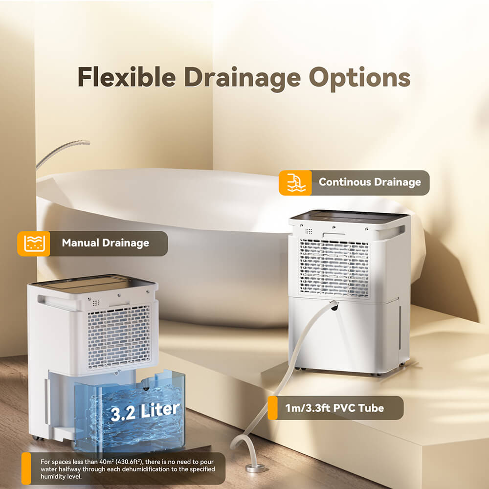 Solayce PD16R-02EE Dehumidifier 16L/24h, 3.2L Large Water Tank, Digital Humidity Display, Coverage Area 50㎡(538 sq. ft), 24H Timer, Ideal for Laundry Drying, Bedroom, Basement, Garage & Kitchen