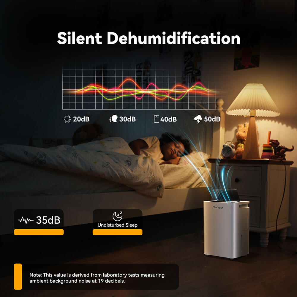Solayce PD16R-02EE Dehumidifier 16L/24h, 3.2L Large Water Tank, Digital Humidity Display, Coverage Area 50㎡(538 sq. ft), 24H Timer, Ideal for Laundry Drying, Bedroom, Basement, Garage & Kitchen