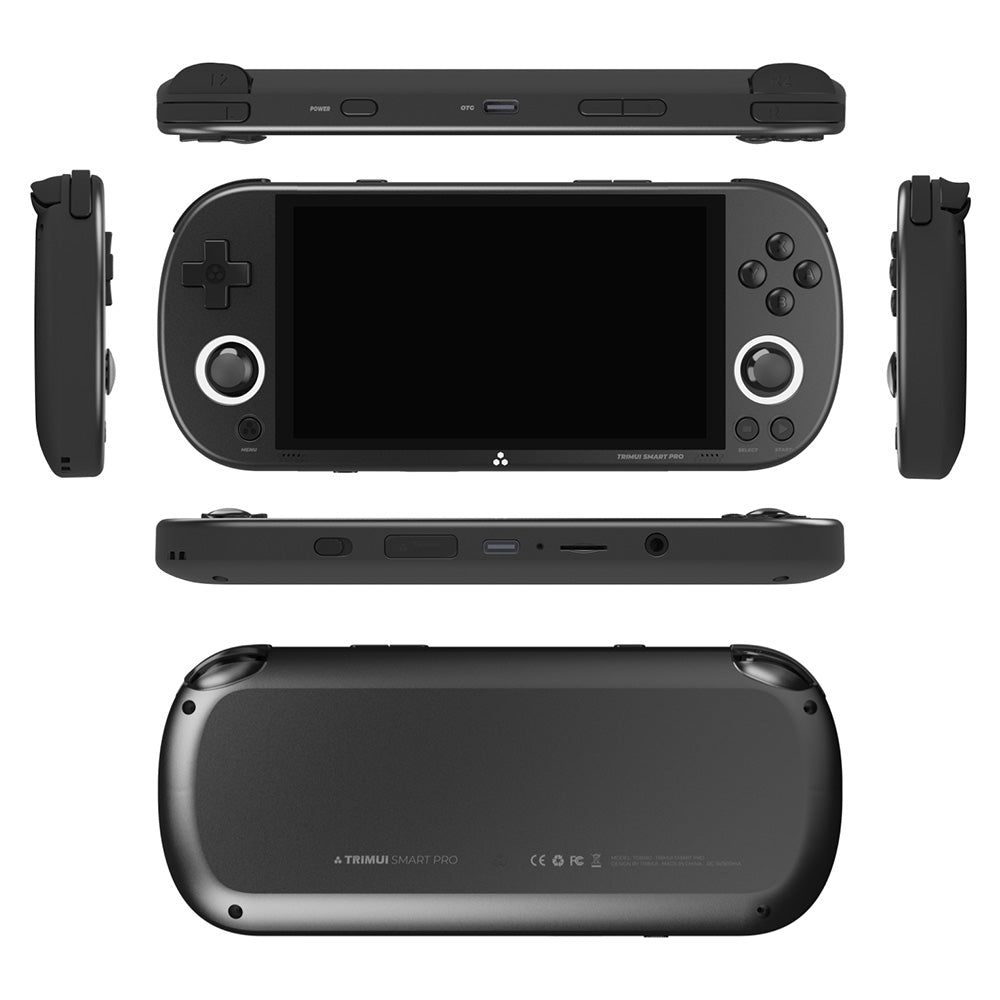 TRIMUI Smart Pro Game Console with 256GB TF Card, 13729 Games, 4.96in 720P IPS Screen, Linux OS, 1GB RAM/8GB Storage, 5 Hours Playtime - Black