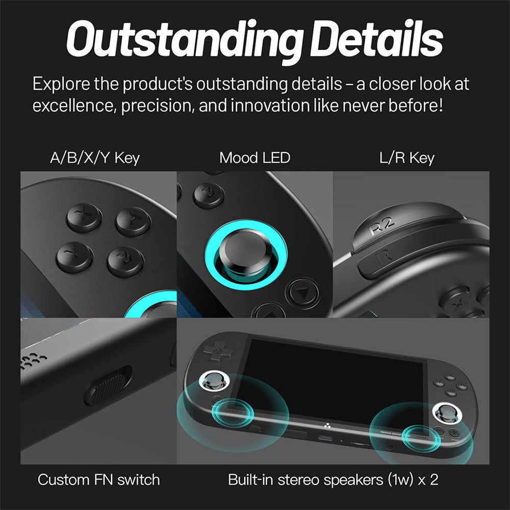 TRIMUI Smart Pro Game Console with 256GB TF Card, 13729 Games, 4.96in 720P IPS Screen, Linux OS, 1GB RAM/8GB Storage, 5 Hours Playtime - Black