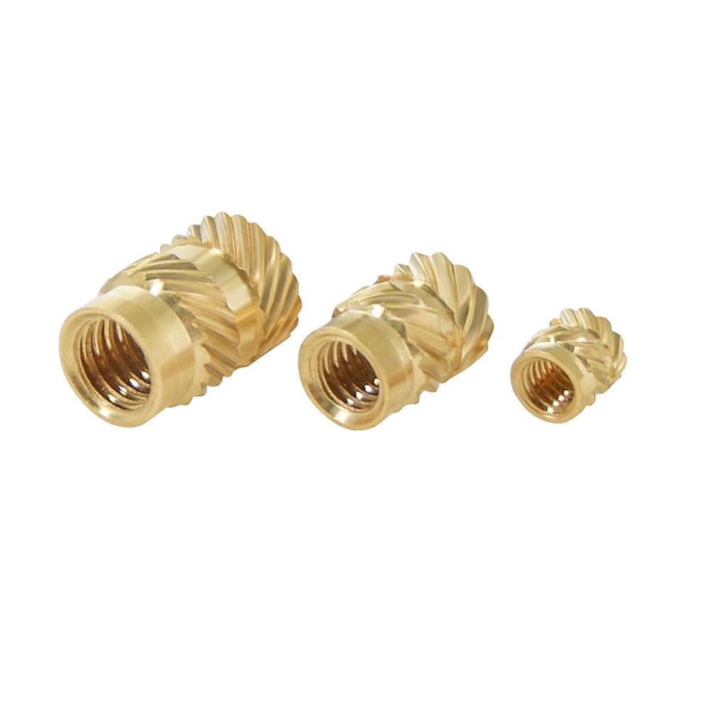 TWO TREES 10pcs M3 Mellow Brass Hot Melt Insert Nuts, SL-Type Double Twill Knurled Nuts