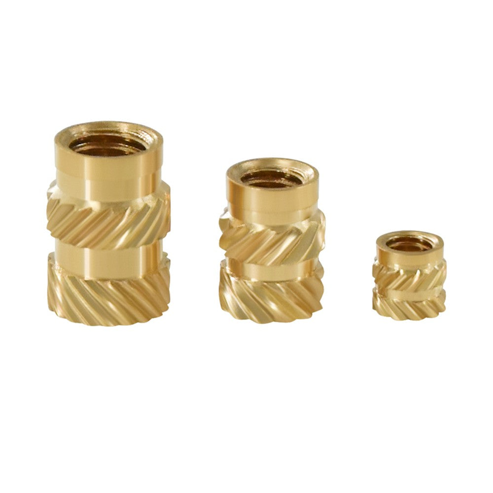 TWO TREES 10pcs M3 Mellow Brass Hot Melt Insert Nuts, SL-Type Double Twill Knurled Nuts