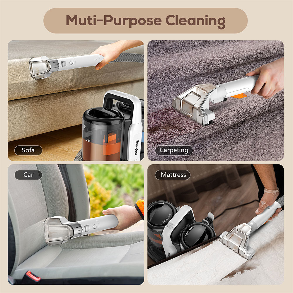 Teendow C5 Washing Vacuum Cleaner Carpet Cleaner, Powerful 500 W Brush Motor, Low Noise, 1500ml Large Water Tank Capacity, Portable and Compact, Spot Cleaner, Suitable for Cleaning Carpet, Sofa, Stairs, Pets, and Car