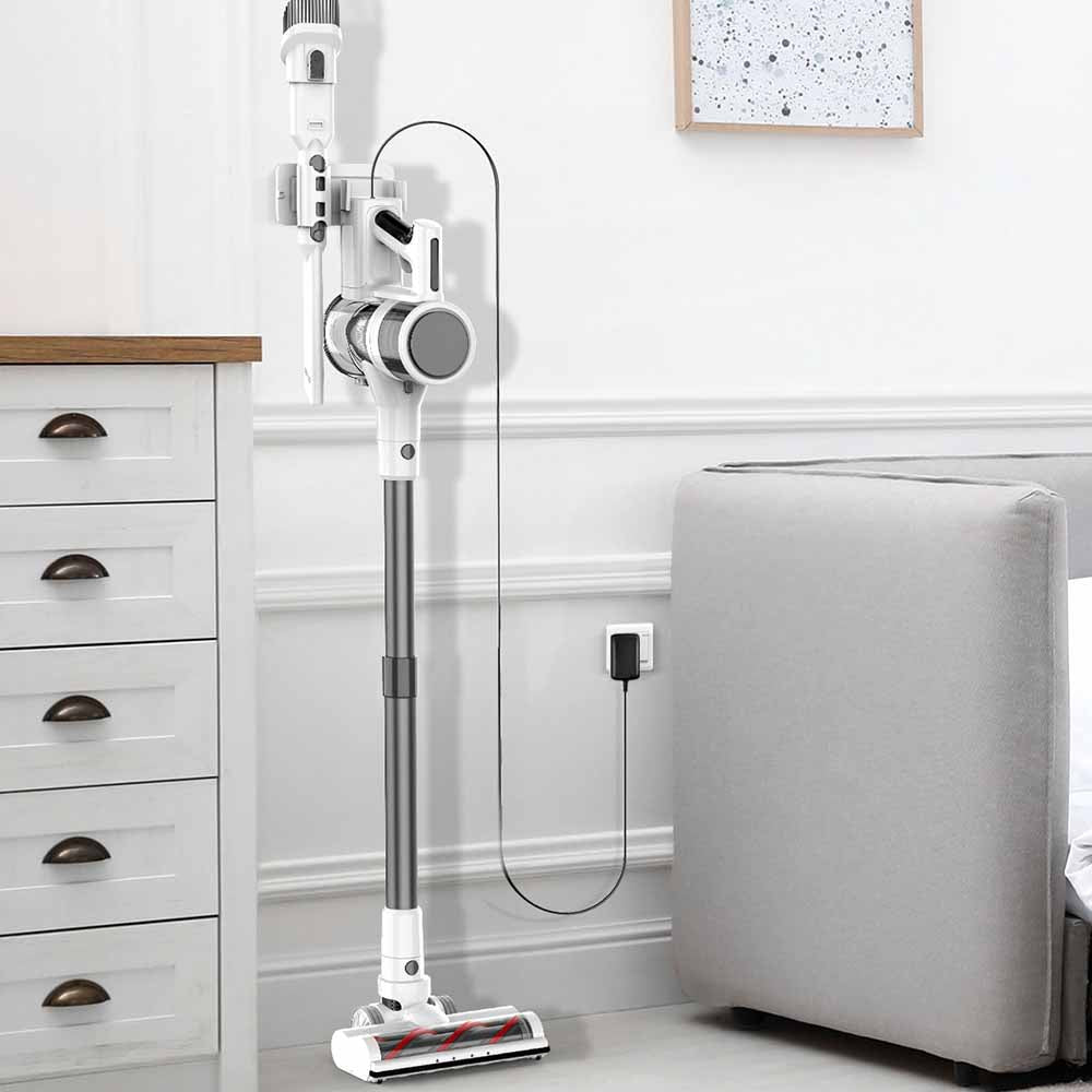 Teendow P11 Pro Cordless Vacuum Cleaner, 126,000Pa Powerful Suction, 30min Runtime, 2200mAh Battery, 450ML Dust Capacity, Quiet Operation ≤75dB, Ideal for Pet Hair & Home Cleaning, White