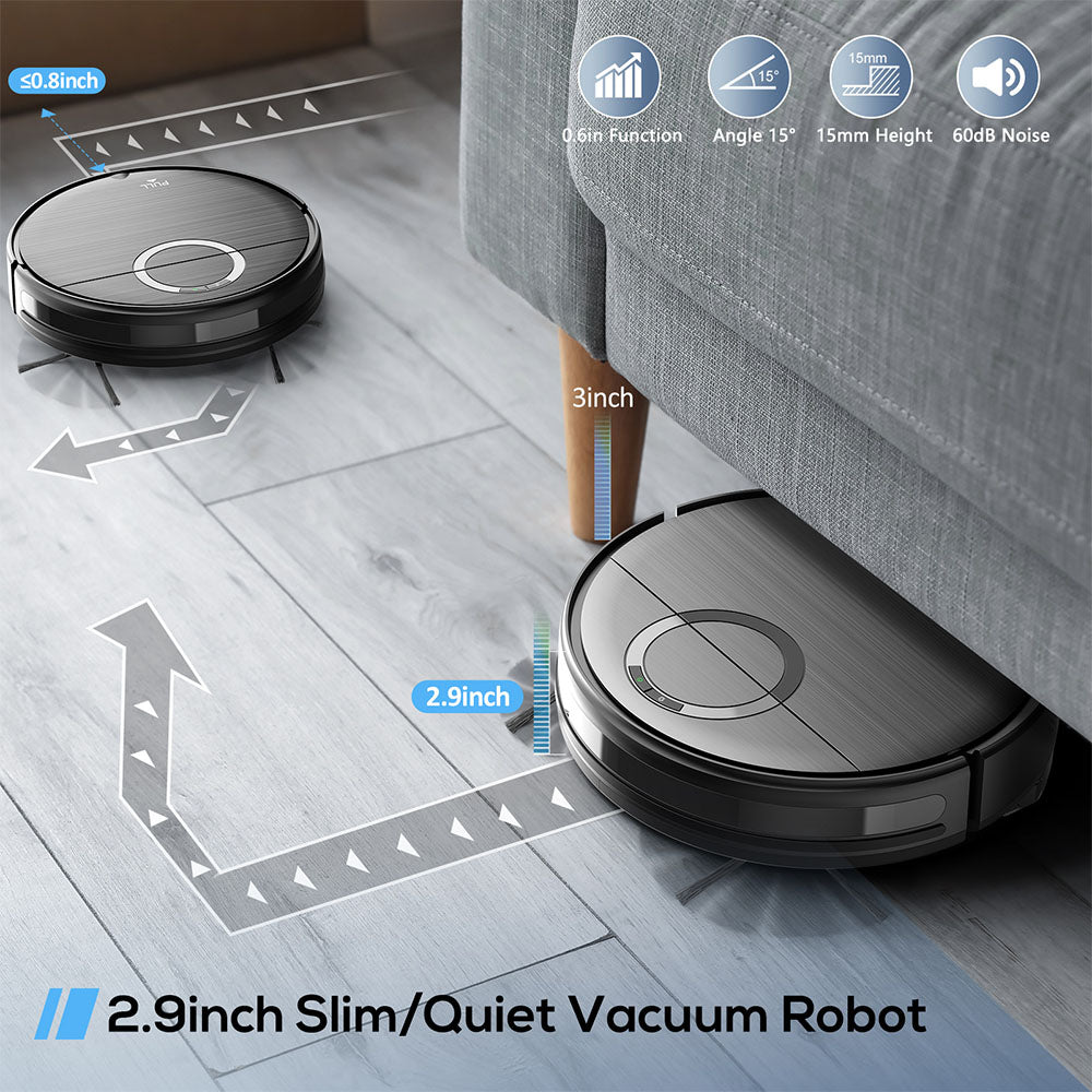 Teendow T7S Robot Vacuum Cleaner and Mop, 2000Pa Powerful Suction, 230ml Water Tank, Smart App & Voice Control, 100min Runtime, Self-Charging, 4 Cleaning Modes, Obstacle Avoidance, Ideal for Pet Owners