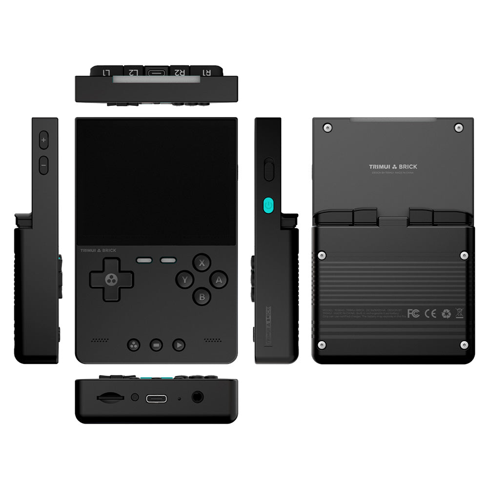 Trimui Brick Handheld Game Console, 256GB TF Card, 3.2-inch 1024*768 IPS Screen, 8GB eMMC Storage, 5 Hours Battery Life, Type-C Fast Charging - Black