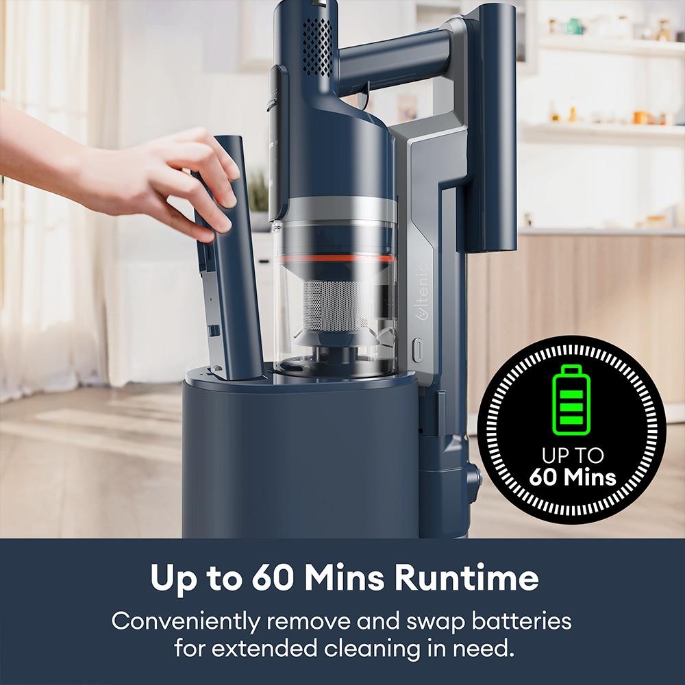 Ultenic FS1 Cordless Vacuum Cleaner with Auto-Empty Station, 30KPa Suction, 450W Motor, 4 Speed Modes, 5-Layer Filtration, Up to 60 Mins Runtime, Removable Battery, Touchscreen