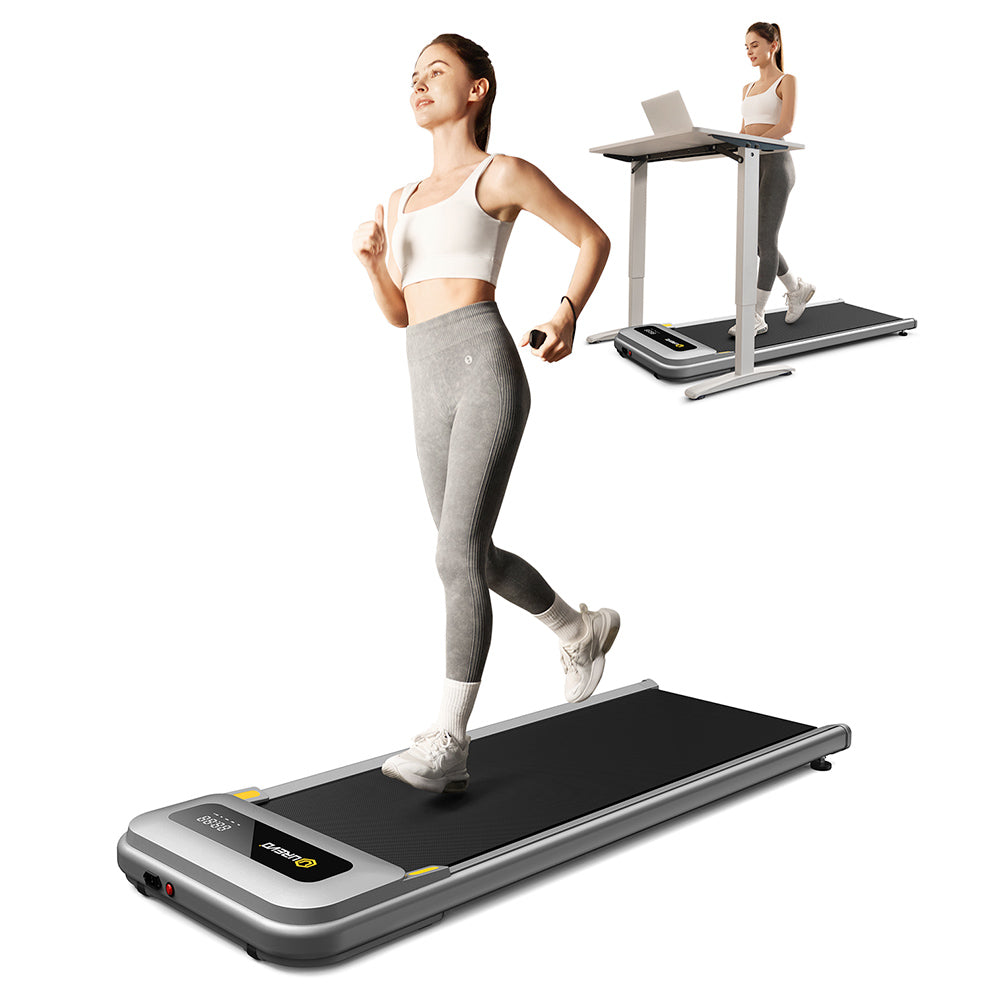 UREVO U1 Under Desk Walking Treadmill, 42x125cm Running Area, 2.25HP Motor, Max Load 120kg, LED Display, for Home