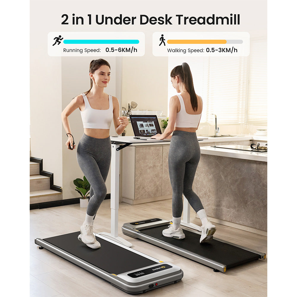 UREVO U1 Under Desk Walking Treadmill, 42x125cm Running Area, 2.25HP Motor, Max Load 120kg, LED Display, for Home