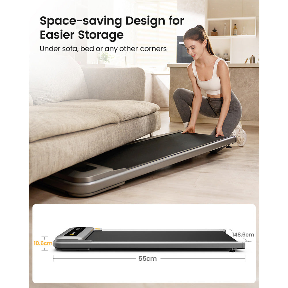 UREVO U1 Under Desk Walking Treadmill, 42x125cm Running Area, 2.25HP Motor, Max Load 120kg, LED Display, for Home