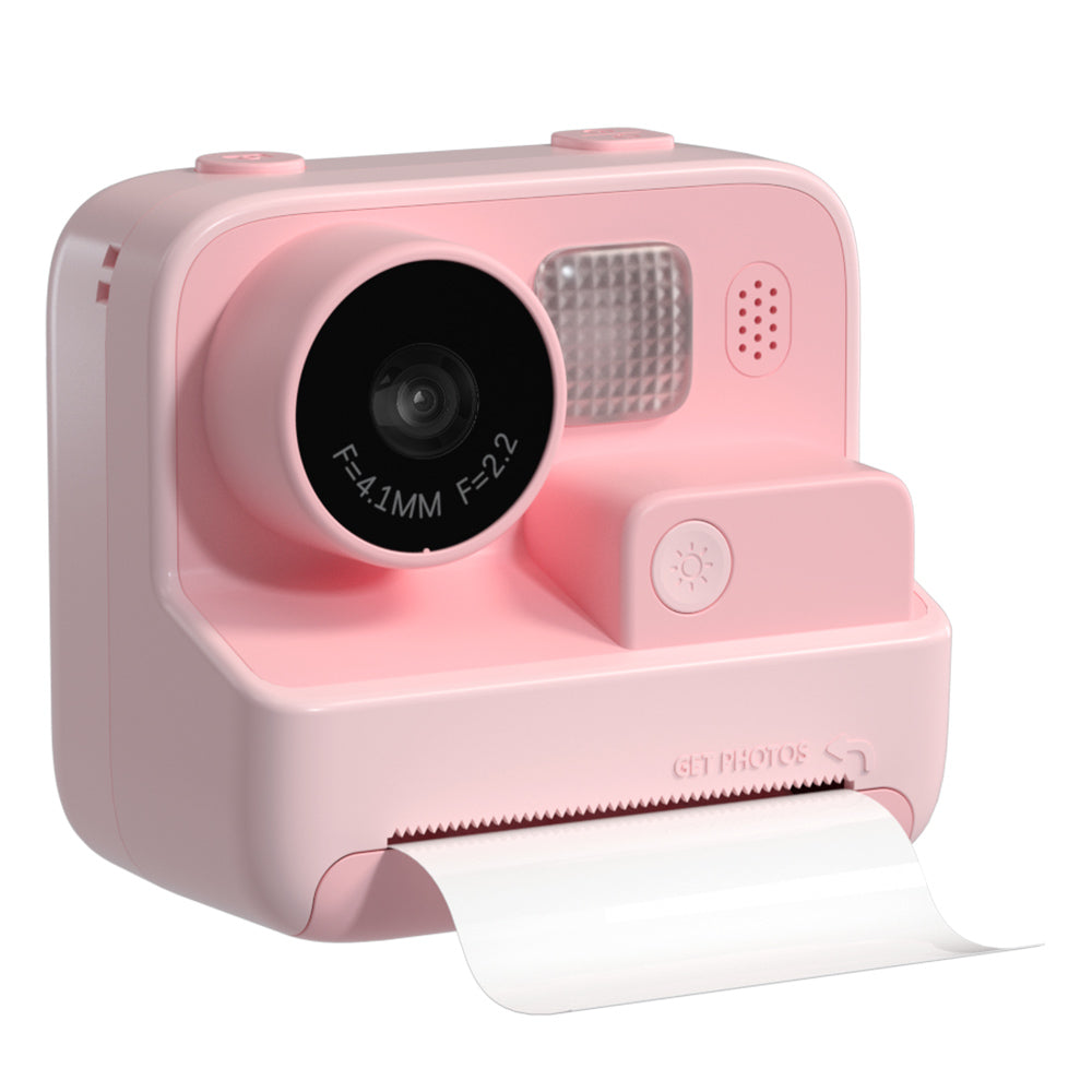 WOWKIDS K27 Kids Instant Print Camera, 48MP Front & Rear Dual Cameras, 1080P Resolution, 4 Filters, 32GB TF Card, 1400mAh Battery - Pink